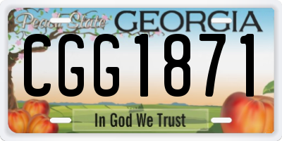 GA license plate CGG1871