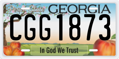 GA license plate CGG1873
