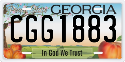 GA license plate CGG1883