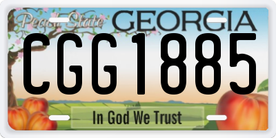 GA license plate CGG1885