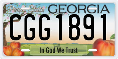 GA license plate CGG1891