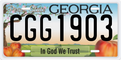 GA license plate CGG1903