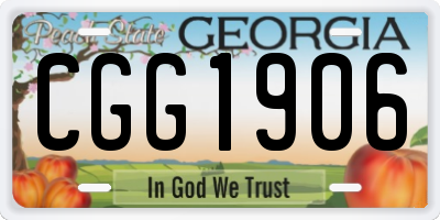 GA license plate CGG1906