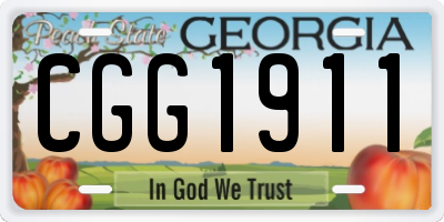 GA license plate CGG1911