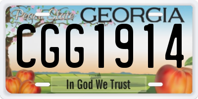 GA license plate CGG1914