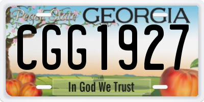 GA license plate CGG1927