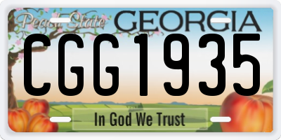 GA license plate CGG1935