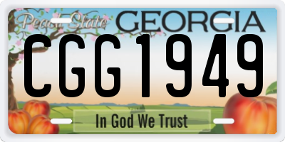 GA license plate CGG1949