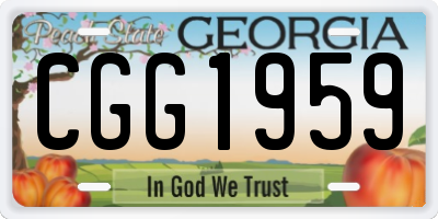 GA license plate CGG1959