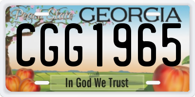 GA license plate CGG1965