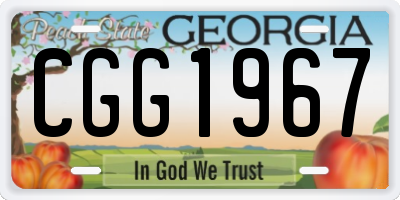GA license plate CGG1967