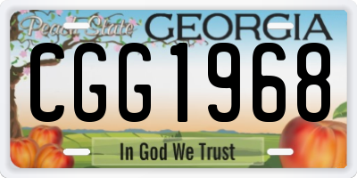 GA license plate CGG1968