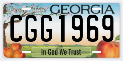 GA license plate CGG1969