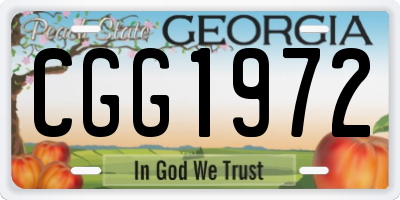 GA license plate CGG1972