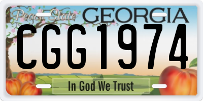 GA license plate CGG1974