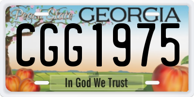 GA license plate CGG1975