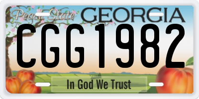 GA license plate CGG1982