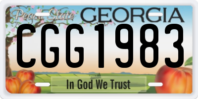 GA license plate CGG1983