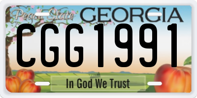 GA license plate CGG1991