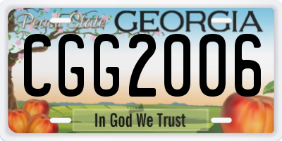 GA license plate CGG2006