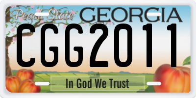 GA license plate CGG2011