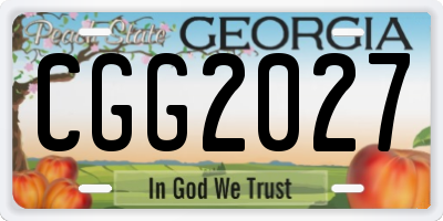 GA license plate CGG2027