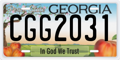 GA license plate CGG2031