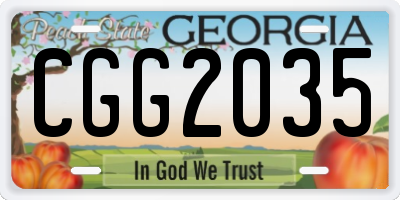GA license plate CGG2035