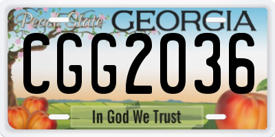 GA license plate CGG2036