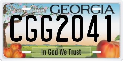 GA license plate CGG2041