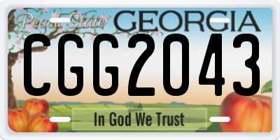 GA license plate CGG2043