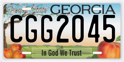 GA license plate CGG2045