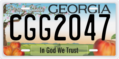 GA license plate CGG2047