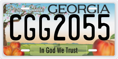 GA license plate CGG2055
