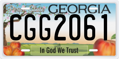 GA license plate CGG2061