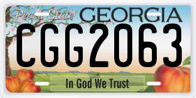 GA license plate CGG2063