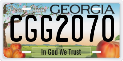 GA license plate CGG2070