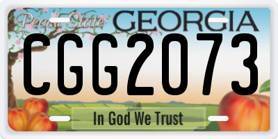 GA license plate CGG2073