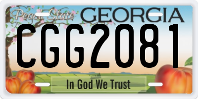 GA license plate CGG2081