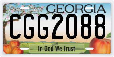 GA license plate CGG2088