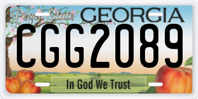 GA license plate CGG2089