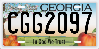 GA license plate CGG2097