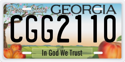 GA license plate CGG2110