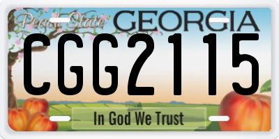 GA license plate CGG2115
