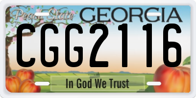 GA license plate CGG2116