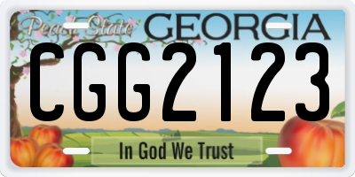 GA license plate CGG2123