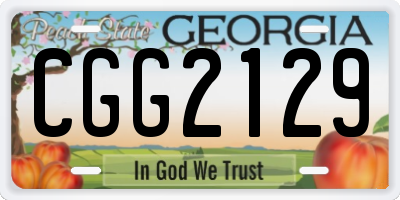 GA license plate CGG2129