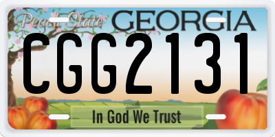 GA license plate CGG2131