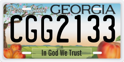 GA license plate CGG2133