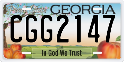 GA license plate CGG2147